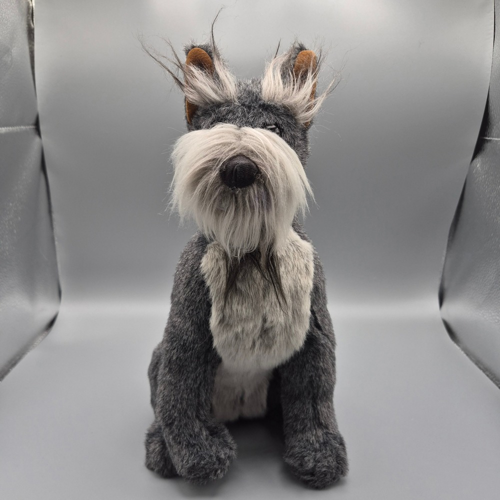 Ty Beanie Buddy Schnauzer Dog Plush Gray White 2000 Sitting Stuffed Animal Toy